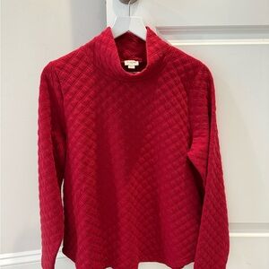 J. Crew Quilted Turtleneck Sweater in Red